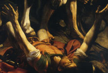 Caravaggio, Conversione di San Paolo, 1600-1601. Particolare. Santa Maria del Popolo, Roma 
