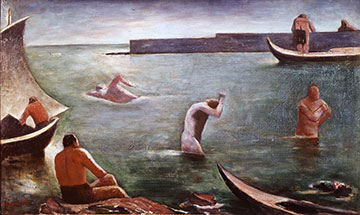 Carlo Carrà: I nuotatori (Bagnanti), 1932, (MART, Museo d?arte moderna e contemporanea, Trento e Rovereto)