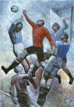 Carlo Carrà, Partita di calcio, i giocatori (1934) Galleria d'Arte Moderna di Roma