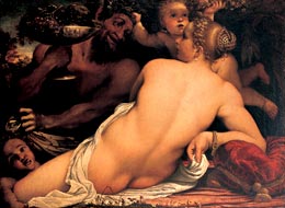 Annibale Carracci, Venere, Satiro e due amorini