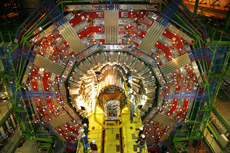 Il rivelatore CMS nella caverna sperimentale sotterranea al Cern di Ginevra