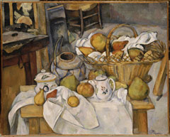 Cézanne. Il tavolo di cucina-Natura morta con cesta