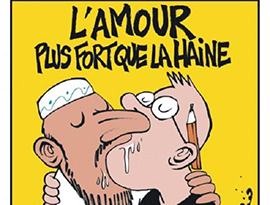 'L'amore è più forte dell'odio', vignetta di Charlie Hebdo