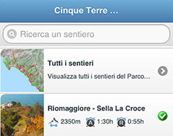I sentieri delle Cinque Terre in una app