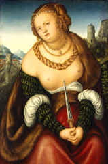 Lucas Cranach, Il suicidio di Lucrezia, 1525. Museumslandschaft Hessen Kassel, Kassel