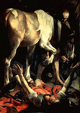 La Conversione di San Paolo. Caravaggio 1600, Cappella Cerasi, S.Maria del Popolo, Roma