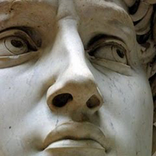 Il David di Michelangelo, particolare del volto