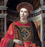 Domenico Ghirlandaio, Santo Stefano, particolare. Firenze, Galleria dell'Accademia