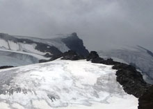 Il ghiacciaio del Cevedale dopo una bufera di neve