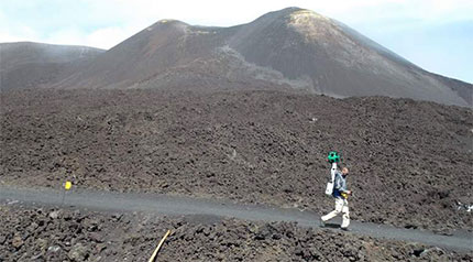 Il fotografo di Google Street View sull'Etna