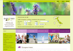 Home page del portale  Evergreen Hotels
