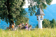 cicloturismo Famiglia ciclo-viaggiatrice in relax