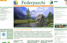 La pagina iniziale del nuovo sito di Federparchi