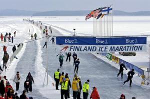 Un momento della 'Finland Ice Marathon'