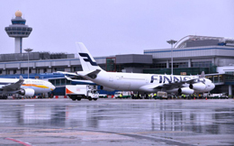 L'A340 Finnair arrivato all'aeroporto Changi di Singapore, foto di Changi Airport Group