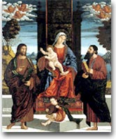 Benedetto Carpaccio, 1538, Madonna con bambino tra i Santi Bartolomeo e Tommaso