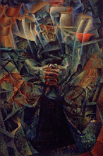 Umberto Boccioni, Materia, olio su tela, 226 x 150 cm. 1912. Collezione Gianni Mattioli. Deposito presso la Collezione Peggy Guggenheim, Venezia