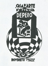 Fortunato Depero, Bozzetto dell?insegna Casa d'Arte Futurista Depero, inchiostro di china su carta, 31,5x21,3, 1921 ? 1923. Rovereto, Mart 