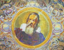 Galileo Galilei, affresco nell'aula Magna di palazzo Bo. 
© Turismo Padova Terme Euganee/Danesin. 
Su gentile concessione dell'Università di Padova
