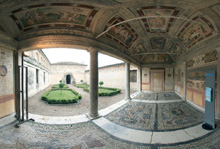 Vista a 3D del giardino segreto di Palazzo Te a Mantova