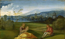 Cerchia di Giorgione, Idillio campestre, fine XV sec.
Padova, Musei Civici agli Eremitani
