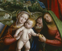 Madonna con il bambino e i santi Giacomo, Giuseppe, Marta e donatore, particolare