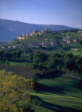 Veduta di Gualdo. Il borgo si trova tra le valli dei torrenti Tennacola e Salino 