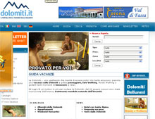 Quattro milioni di accessi per Dolomiti.it 4 La pagina iniziale del portale