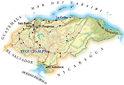 Honduras e la capitale Tegucigalpa