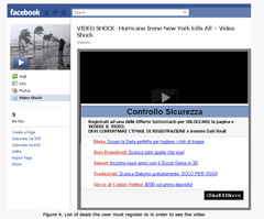 La finestra del video virale che consiglia la registrazione e il rilascio di dati personali