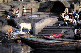 Varanasi, città santa dell'India. Scorcio dei Gat