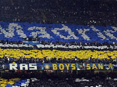 Tifo neroazzurro a Madrid