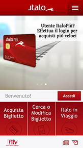 A bordo di Italo con l'App 4 A bordo di Italo con l'App