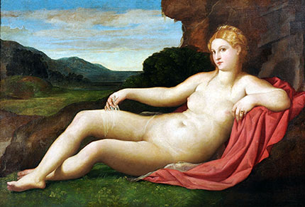 Jacopo Palma il Vecchio, Venere, olio su tela, 1528, Collezione Privata