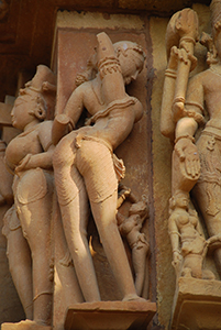 Khajuraho Particolare delle sculture templari