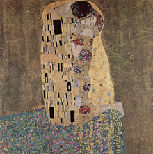 Gustav Klimt, Il bacio, 1907-1908. Österreichische Galerie Belvedere, Vienna