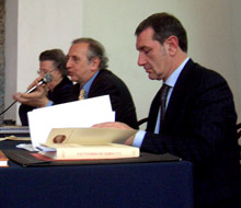 Lorenzo Del Boca (al centro), Giuliana Gay Eynard, Franco Tinelli.