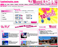Homepage di lastminute.com