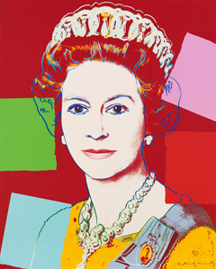 La regina Elisabetta II interpretata da Andy Warhol