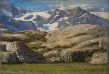 Emilio Longoni, Ghiacciaio in sole, 1908-1909 (Collezione Banca di Credito Cooperativo di Barlassina)