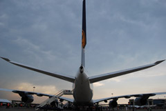 L'Airbus A380 atterrato a Malpensa