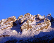 Le dolomiti al tramonto