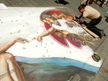 Un madonnaro all'opera