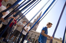 Preparativi in piazza Alberti © Festivaletteratura