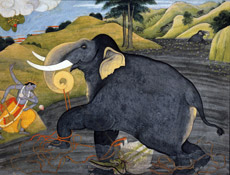 Vishnu salva Gajendra, re degli elefanti (Gajendra Moksha)
Kangra, 1810-1815