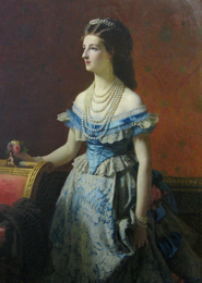 Eleuterio Pagliano, La regina Margherita in abito azzurro. Roma, Patrimonio del Quirinale
