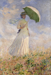 Claude Monet, Studio di figura all'aperto: Donna con parasole voltata verso destra, 1886.
Parigi, Musée d'Orsay, dono di Michel Monet
