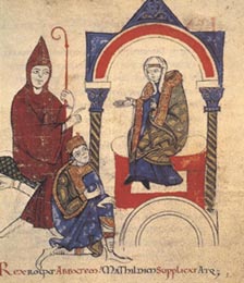 Enrico IV invoca l'abate di Cluny e Matilde perché intervengano in suo favore presso Gregorio VII a Canossa