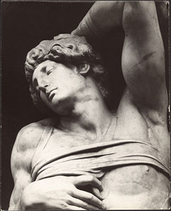 Jacques-Ernest Bulloz
(Parigi 1858 - 1942)
Lo Schiavo morente 
1920 ca. Firenze, Biblioteca Berenson, Fototeca, Villa I Tatti