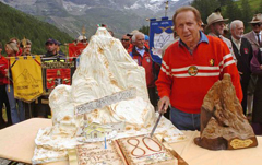 Mike Bongiorno a Cervinia per i suoi 80 anni